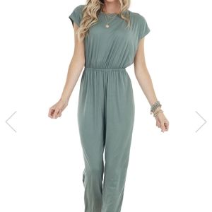 Dusty Sage Knit Jumpsuit
